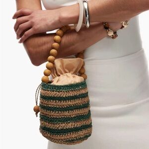 TopShop Gevvie Beaded Raffia Handle Bag NEW NWT ASOS